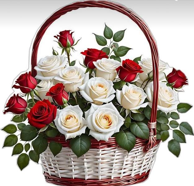 Cesta de rosas rojas