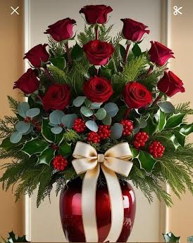 jarron de rosas rojas