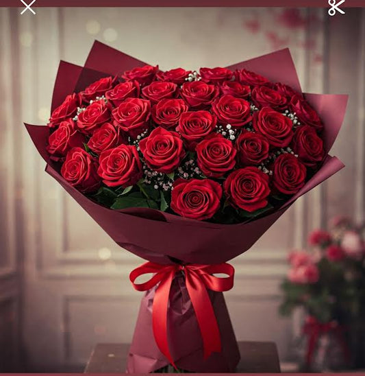 Bouquet de rosas rojas y blancas